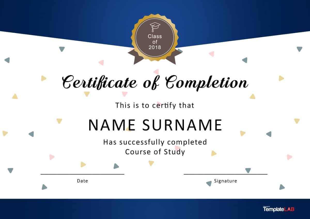 40 Fantastic Certificate Of Completion Templates [Word For Free School Certificate Templates