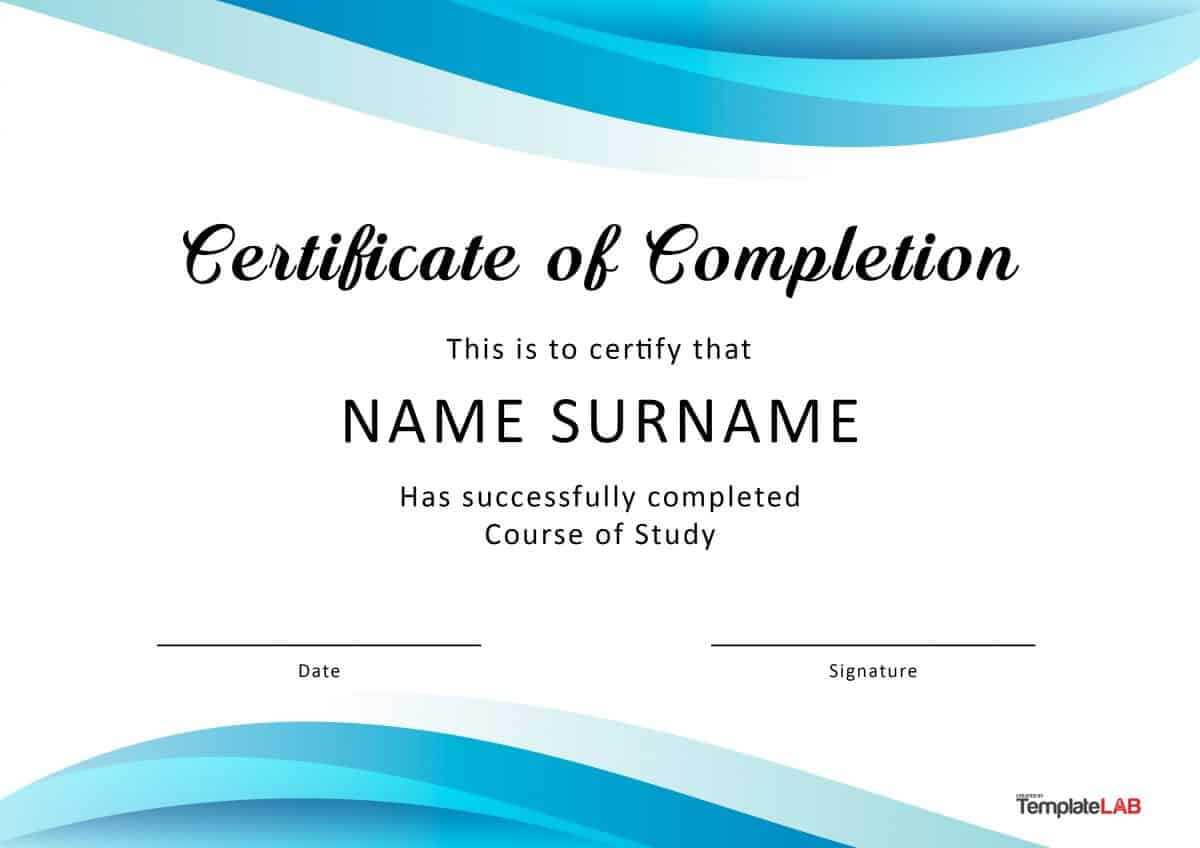 40 Fantastic Certificate Of Completion Templates [Word For Free Training Completion Certificate Templates