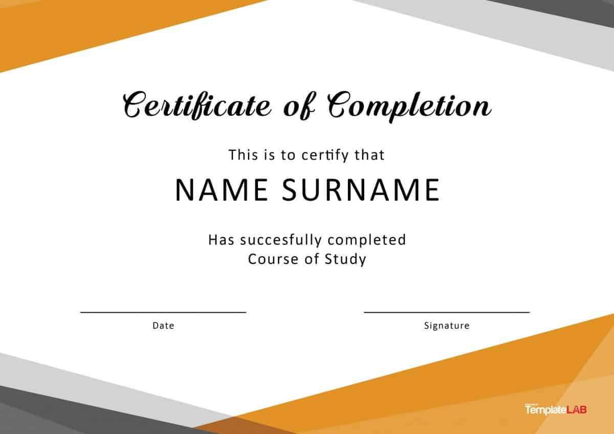 40 Fantastic Certificate Of Completion Templates [Word For Training Certificate Template Word Format