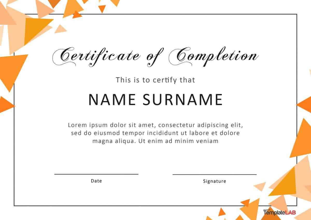 40 Fantastic Certificate Of Completion Templates [Word In Word Template Certificate Of Achievement