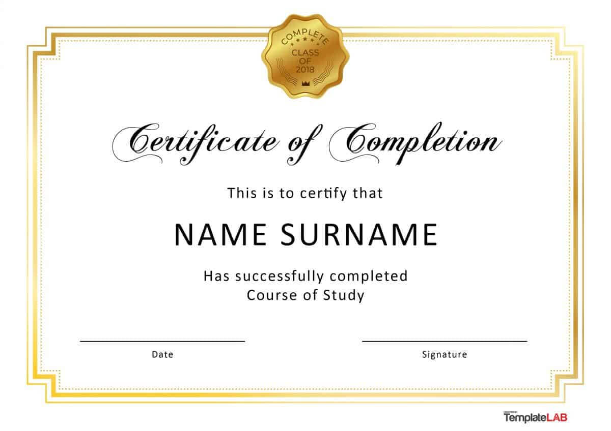 40 Fantastic Certificate Of Completion Templates [Word Intended For Word Certificate Of Achievement Template