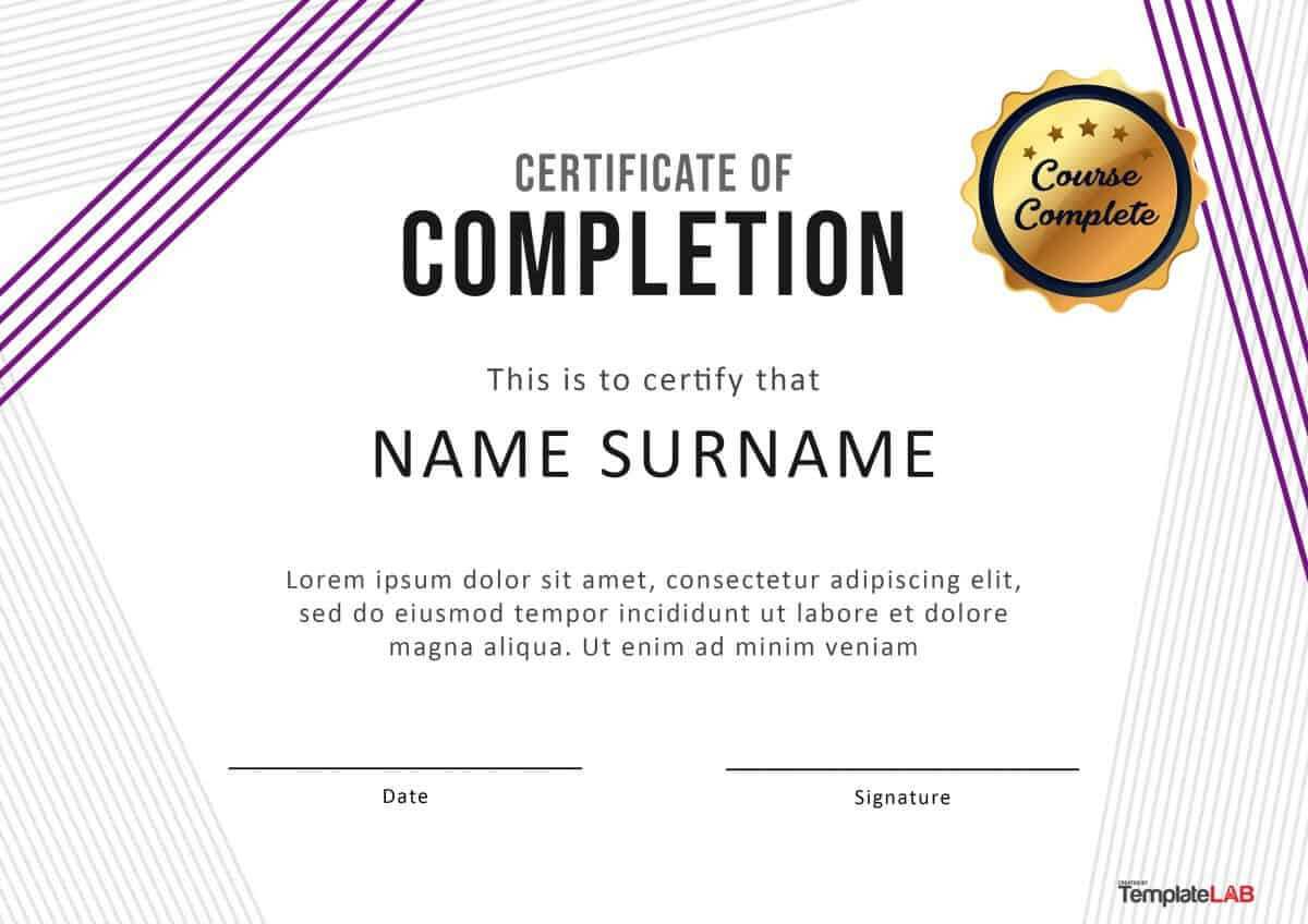 40 Fantastic Certificate Of Completion Templates [Word Throughout Certificate Of Completion Template Word