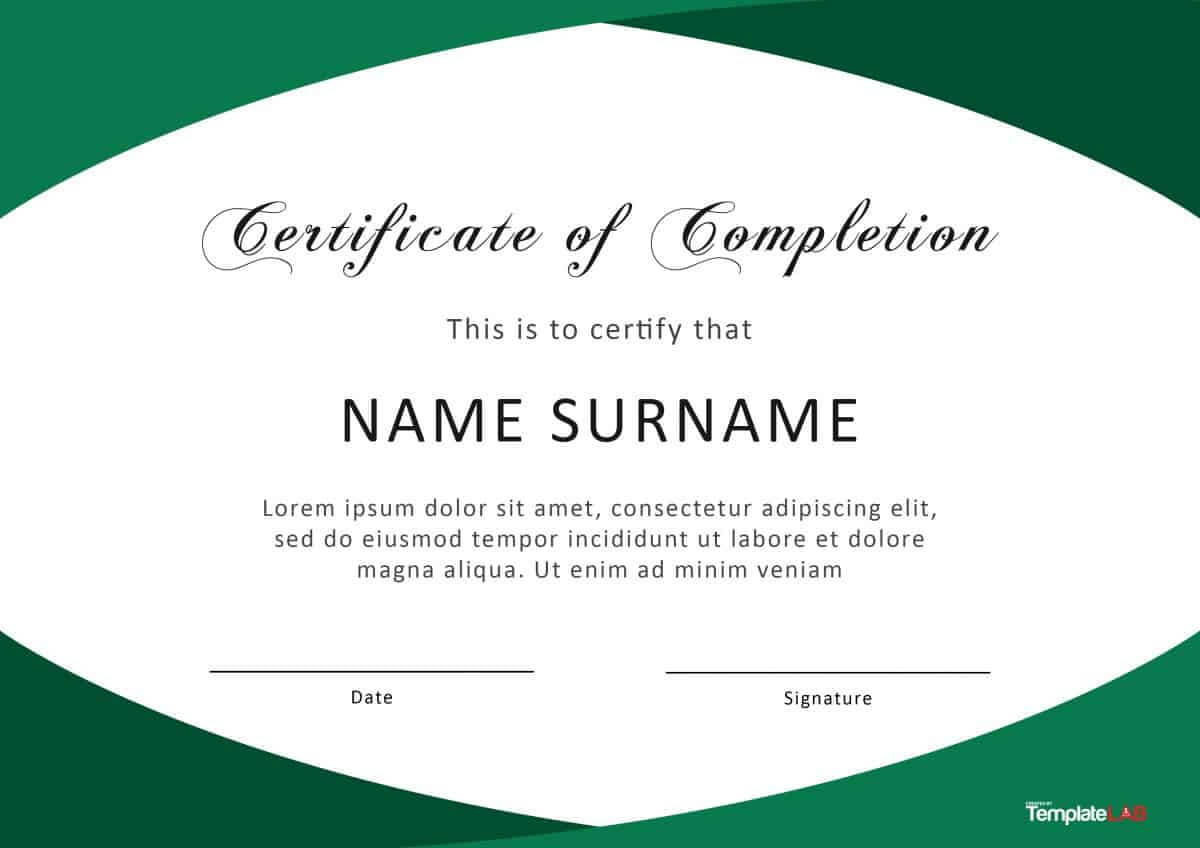 40 Fantastic Certificate Of Completion Templates [Word Within Certificate Of Completion Free Template Word