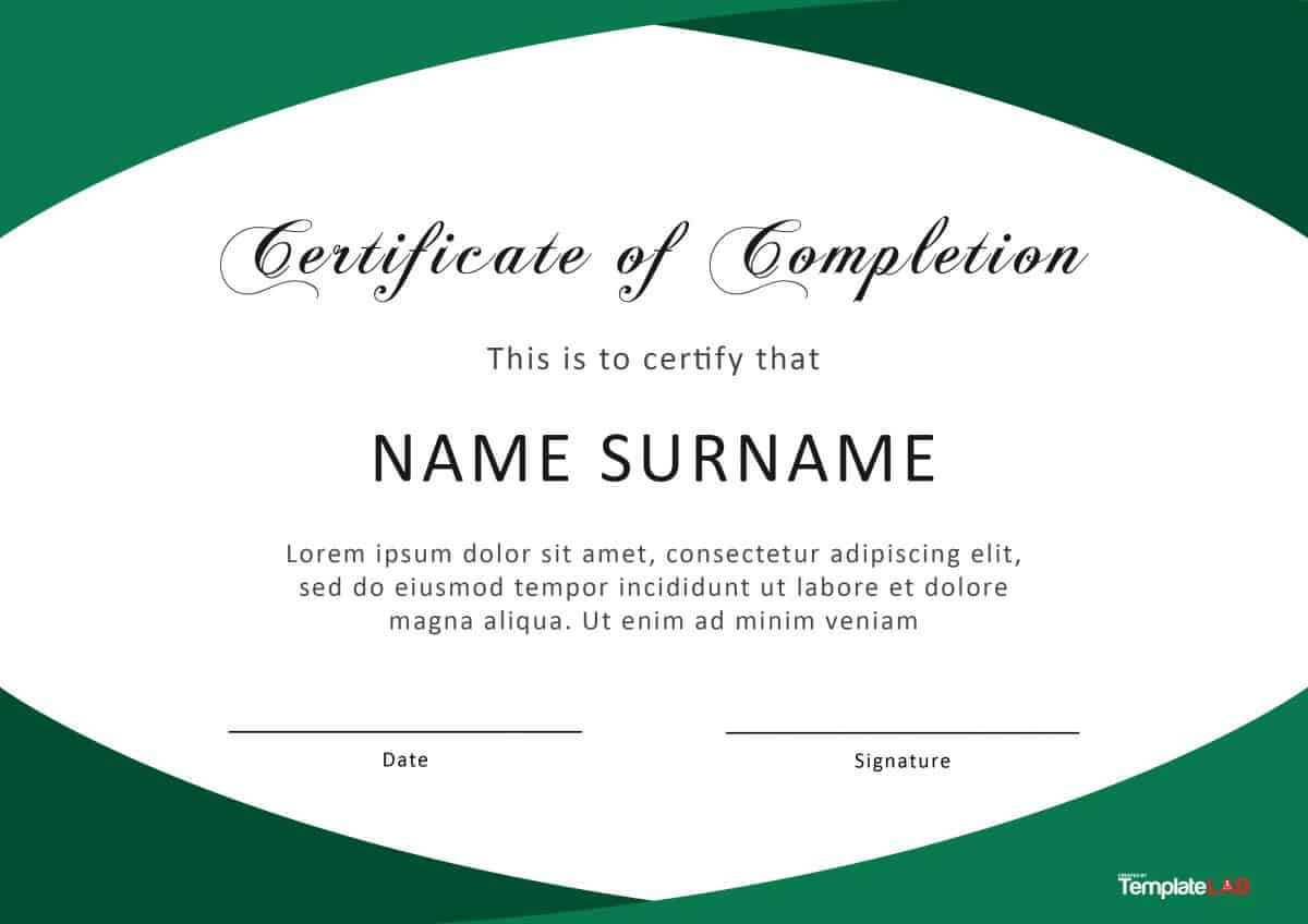 40 Fantastic Certificate Of Completion Templates [Word Within Certificate Of Completion Free Template Word