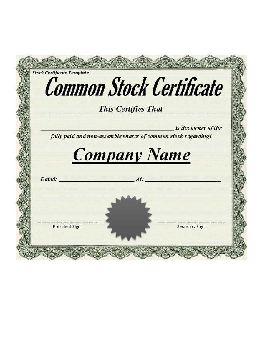 40+ Free Stock Certificate Templates (Word, Pdf) ᐅ Template Lab Inside Certificate Of Ownership Template