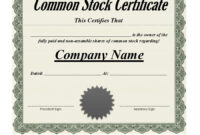 40+ Free Stock Certificate Templates (Word, Pdf) ᐅ Template Lab inside Ownership Certificate Template