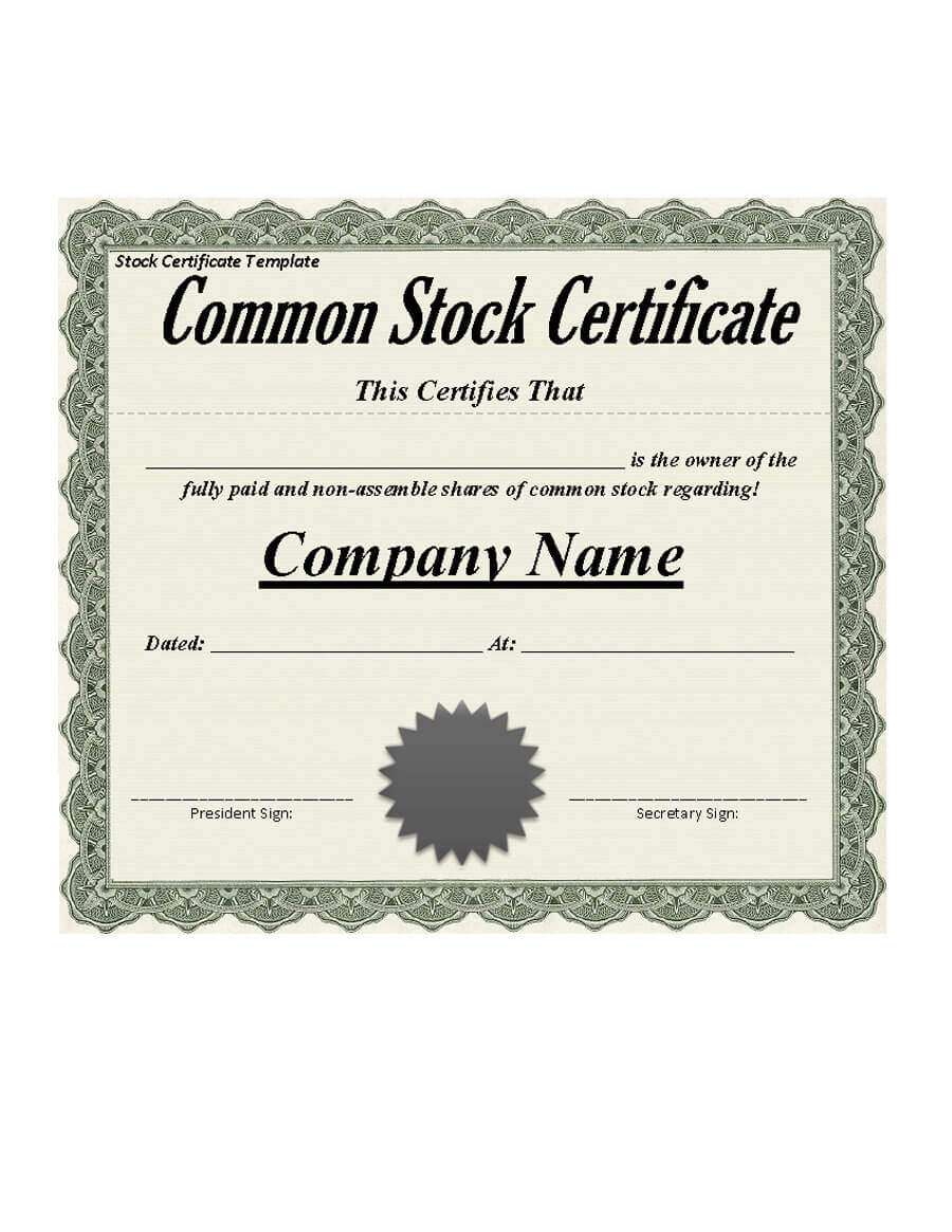 40+ Free Stock Certificate Templates (Word, Pdf) ᐅ Template Lab Intended For Free Stock Certificate Template Download
