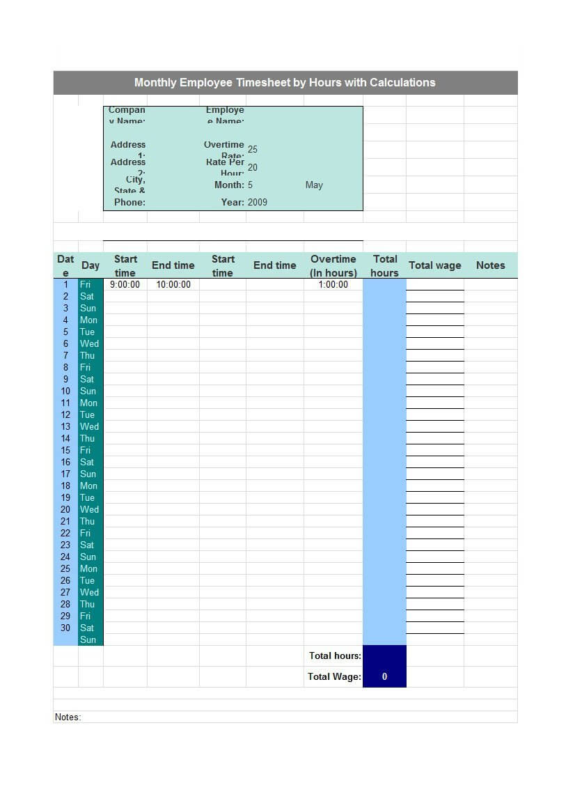 40 Free Timesheet Templates [In Excel] ᐅ Template Lab Within Sample Job Cards Templates