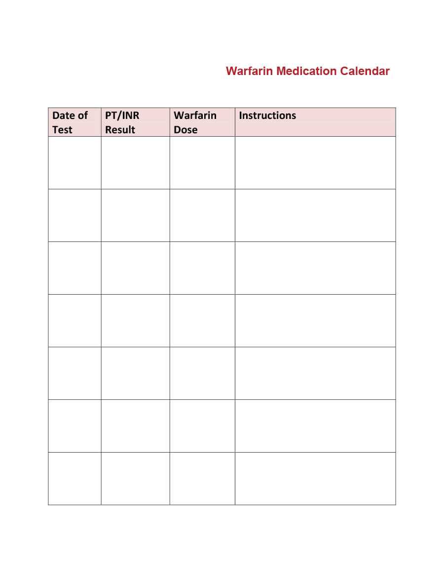 40 Great Medication Schedule Templates (+Medication Calendars) Within Blank Medication List Templates