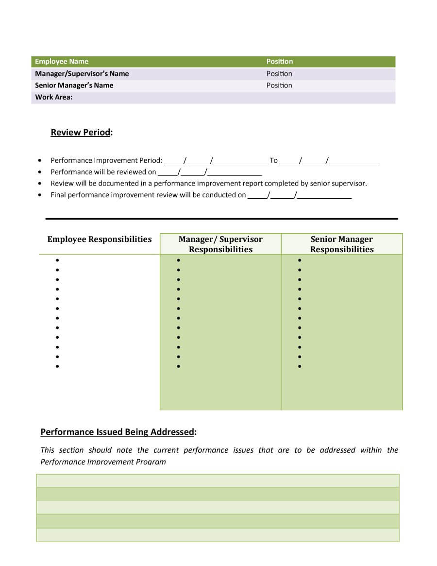 40+ Performance Improvement Plan Templates & Examples For Improvement Report Template