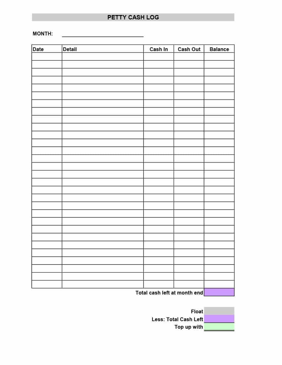 40 Petty Cash Log Templates & Forms [Excel, Pdf, Word] ᐅ Inside Petty Cash Expense Report Template