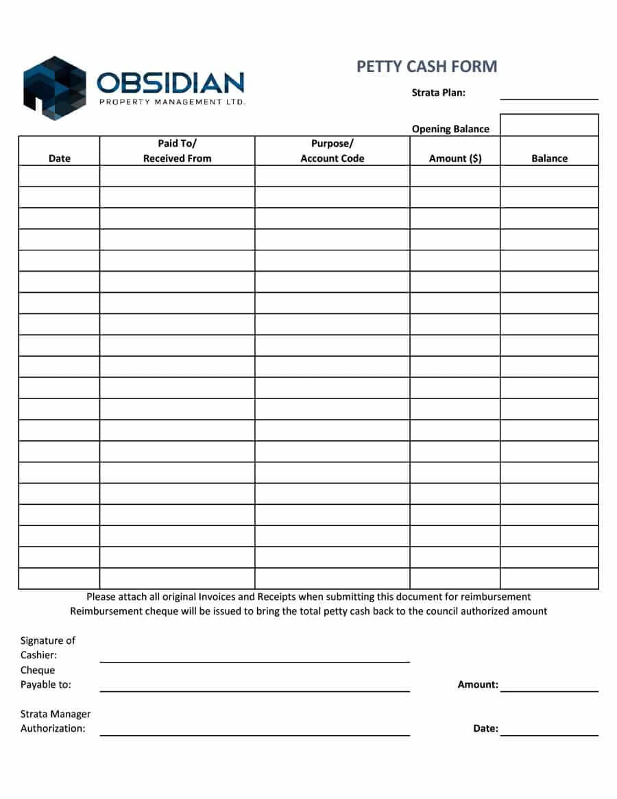 40 Petty Cash Log Templates & Forms [Excel, Pdf, Word] ᐅ With Regard To Petty Cash Expense Report Template