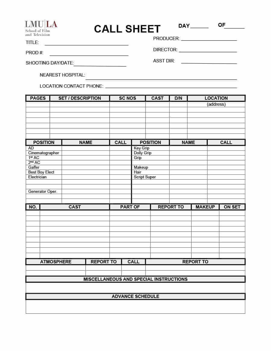 40+ Printable Call Log Templates In Microsoft Word And Excel Throughout Blank Call Sheet Template