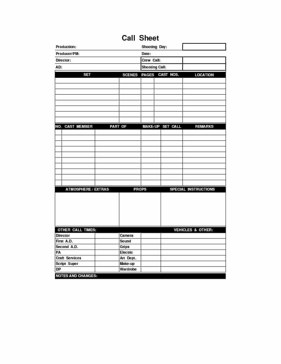 40+ Printable Call Log Templates In Microsoft Word And Excel With Blank Call Sheet Template