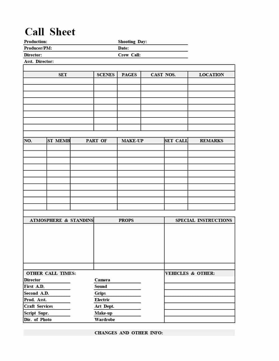 40+ Printable Call Log Templates In Microsoft Word And Excel With Blank Call Sheet Template