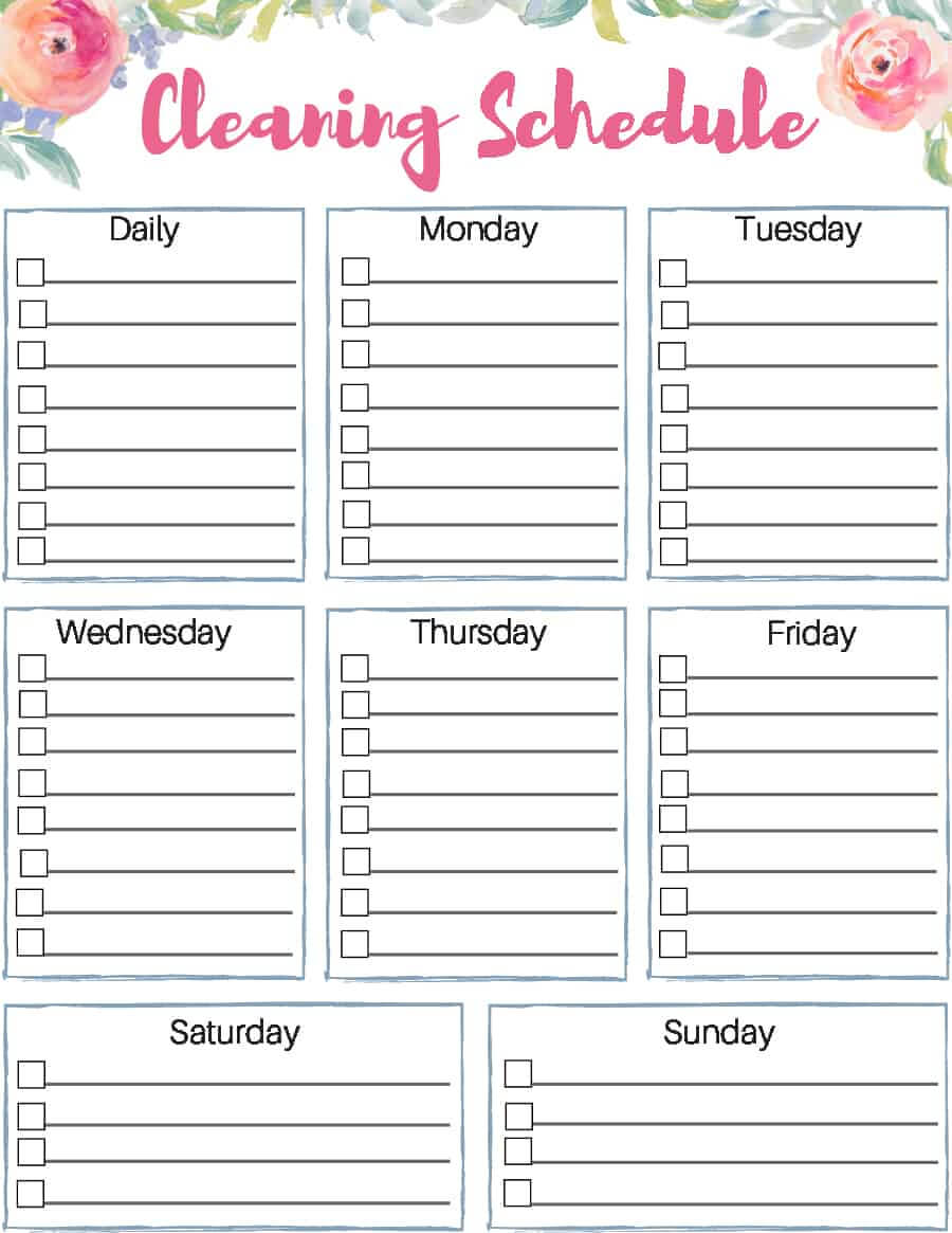 40 Printable House Cleaning Checklist Templates ᐅ Template Lab With Blank Cleaning Schedule Template
