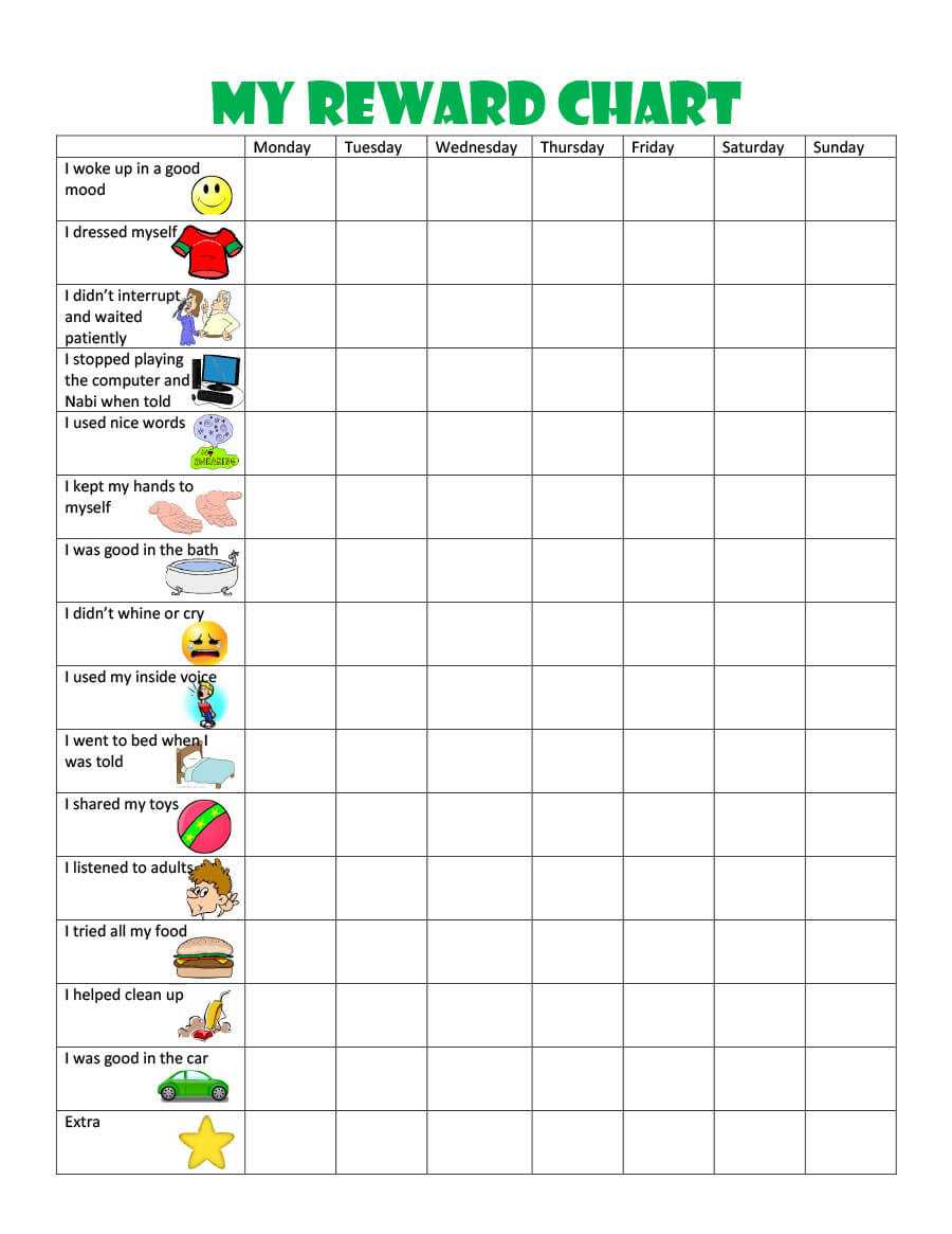 40 Printable Reward Charts For Kids (Pdf, Excel & Word) Pertaining To Reward Chart Template Word