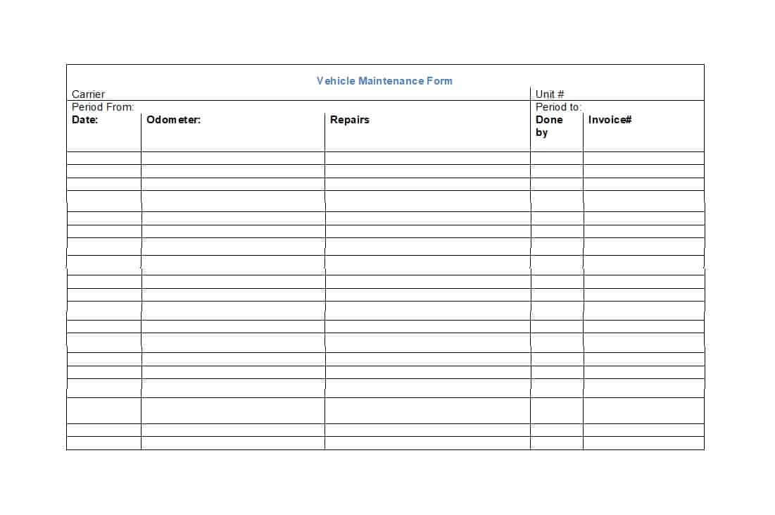 40 Printable Vehicle Maintenance Log Templates ᐅ Template Lab With Regard To Fleet Report Template