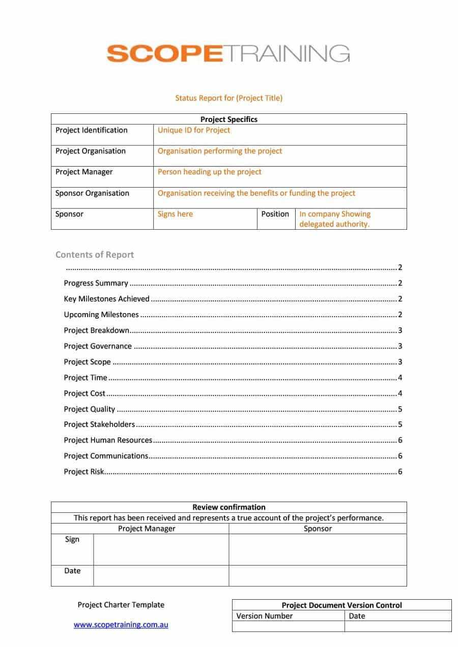 40+ Project Status Report Templates [Word, Excel, Ppt] ᐅ For Funding Report Template