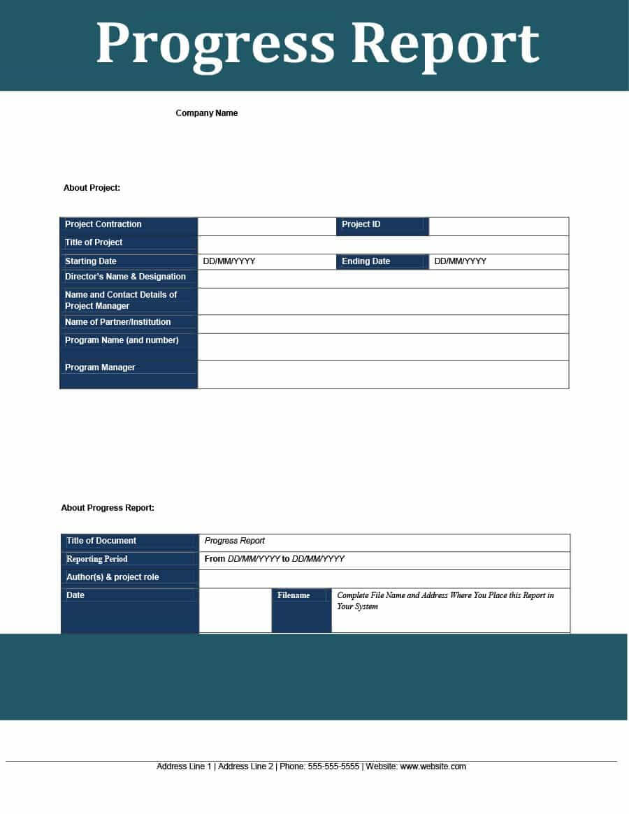40+ Project Status Report Templates [Word, Excel, Ppt] ᐅ Throughout Company Progress Report Template