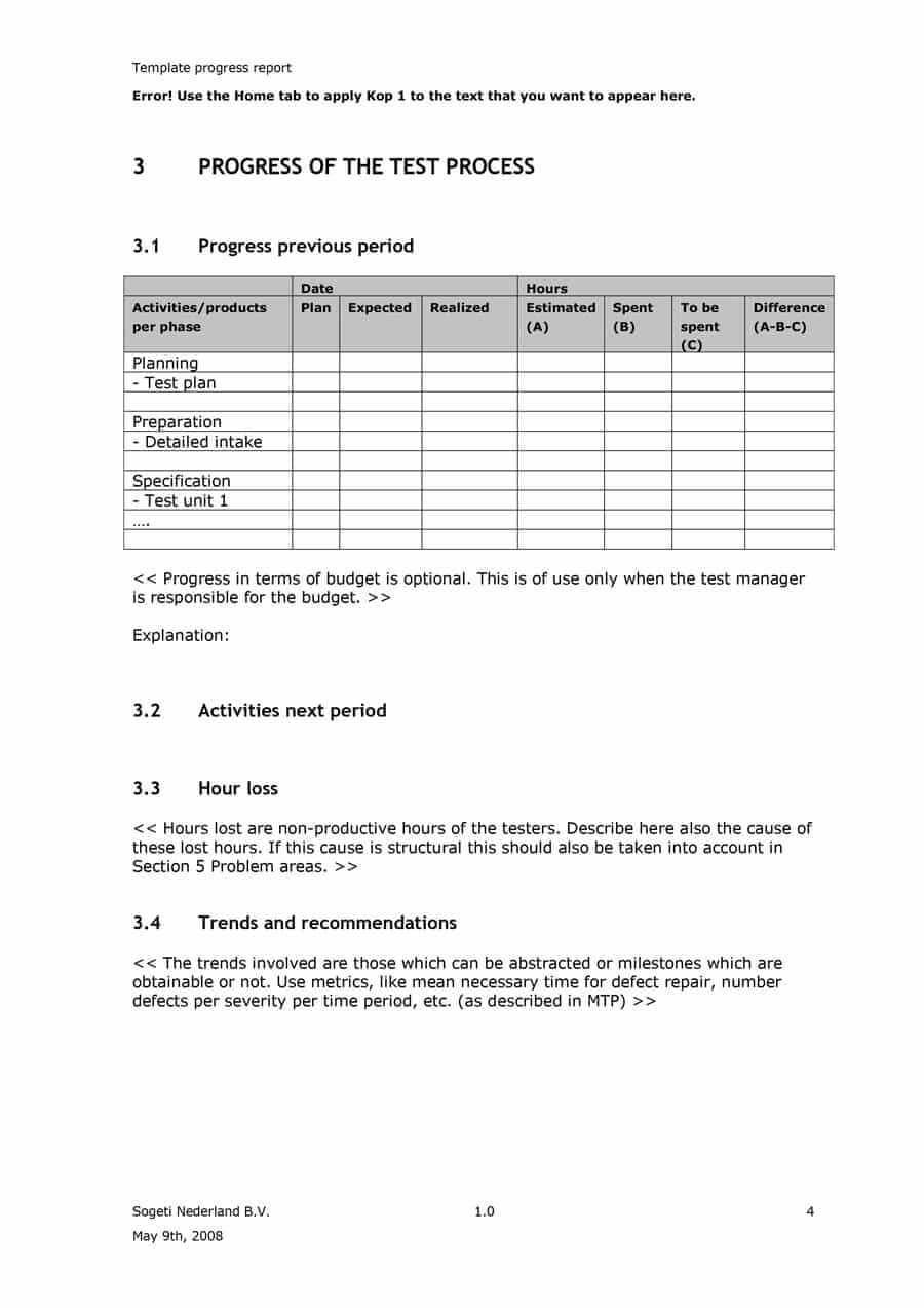 40+ Project Status Report Templates [Word, Excel, Ppt] ᐅ Within Defect Report Template Xls