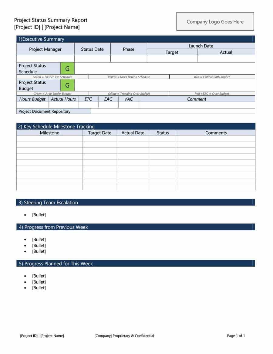 40+ Project Status Report Templates [Word, Excel, Ppt] ᐅ Within Simple Report Template Word