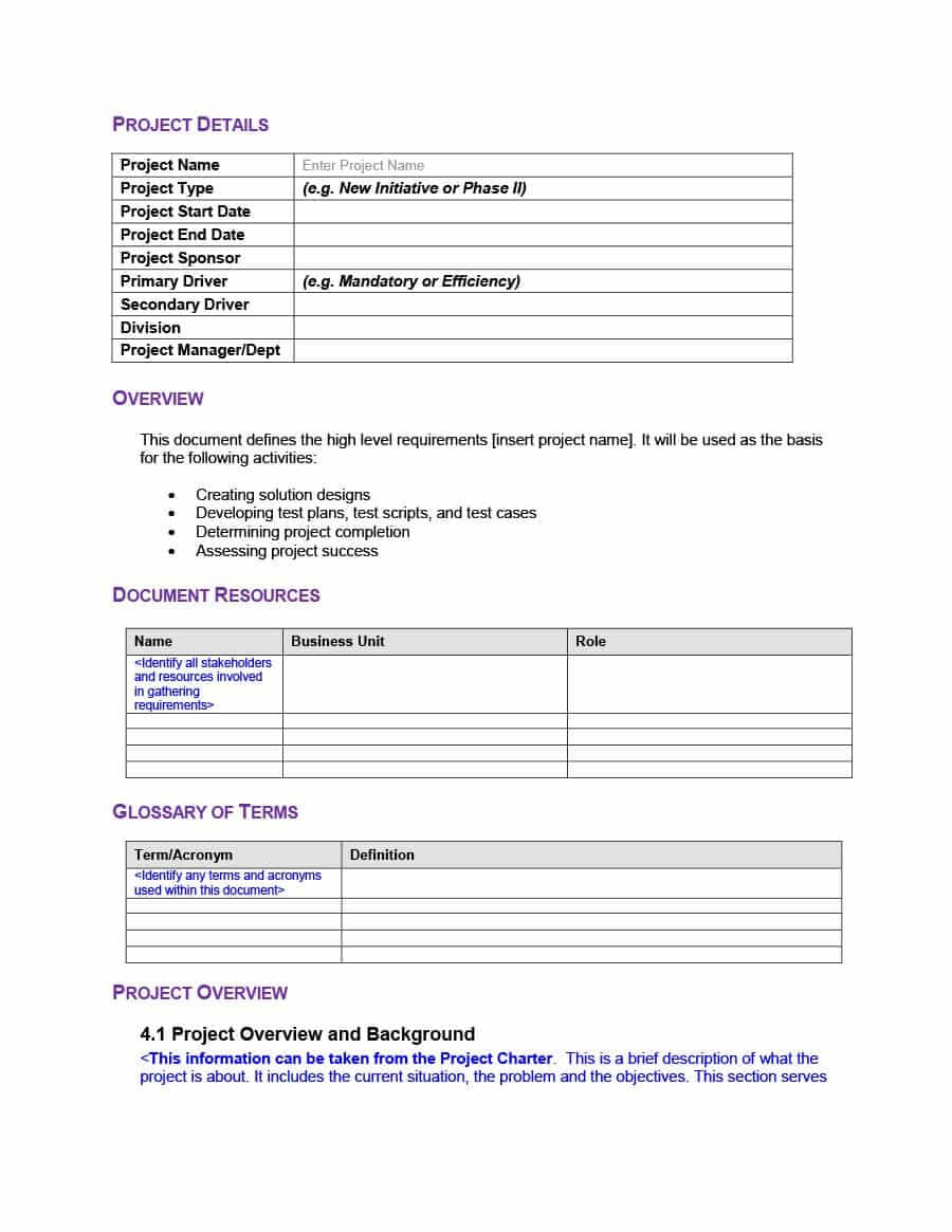 40+ Simple Business Requirements Document Templates ᐅ For Product