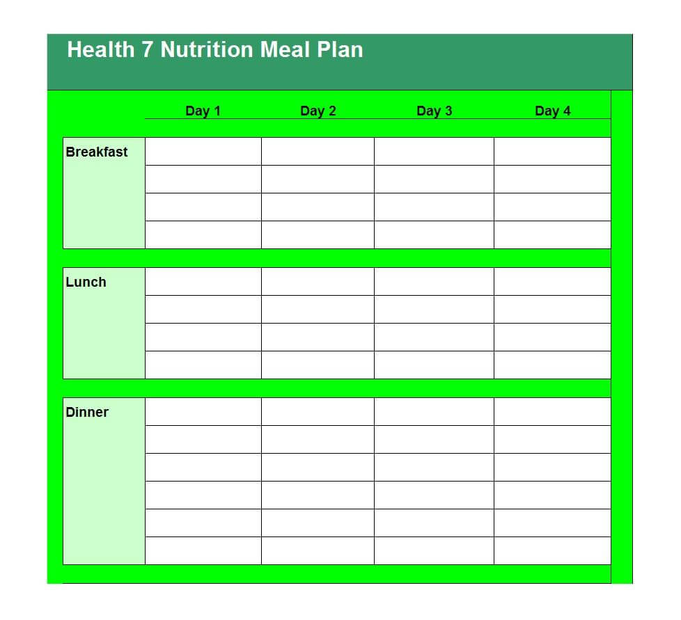 40+ Weekly Meal Planning Templates ᐅ Template Lab For Meal Plan Template Word