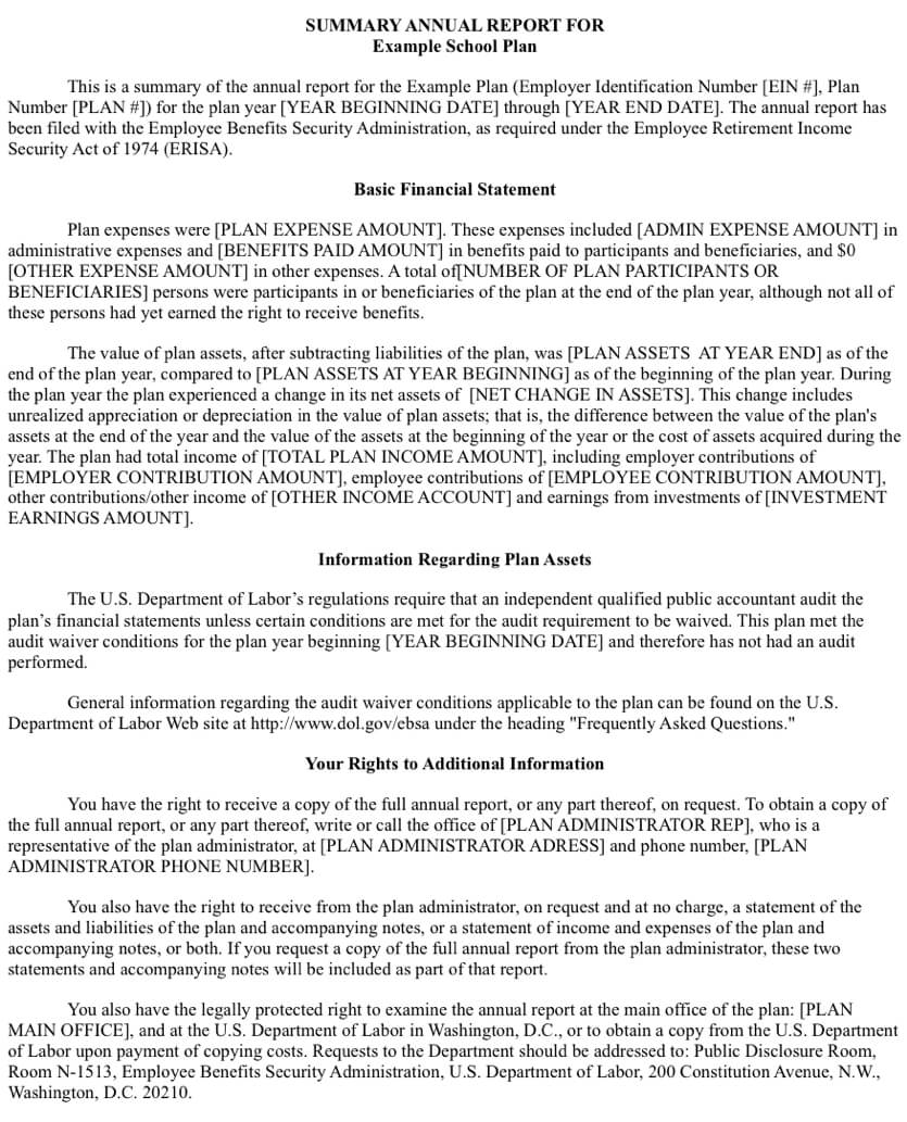 401K Summary Annual Report: Everything You Need To Know Regarding Llc Annual Report Template