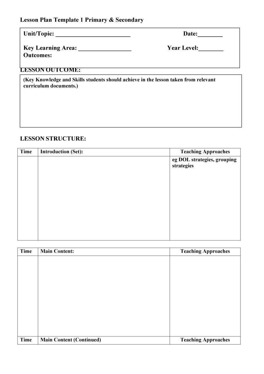 44 Free Lesson Plan Templates [Common Core, Preschool, Weekly] In Blank Preschool Lesson Plan Template