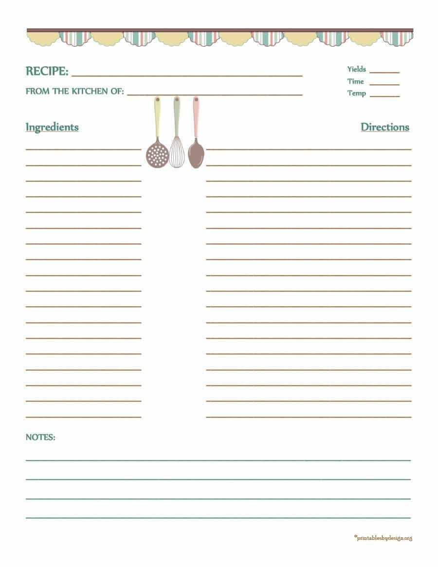 44 Perfect Cookbook Templates [+Recipe Book & Recipe Cards] Inside Full Page Recipe Template For Word