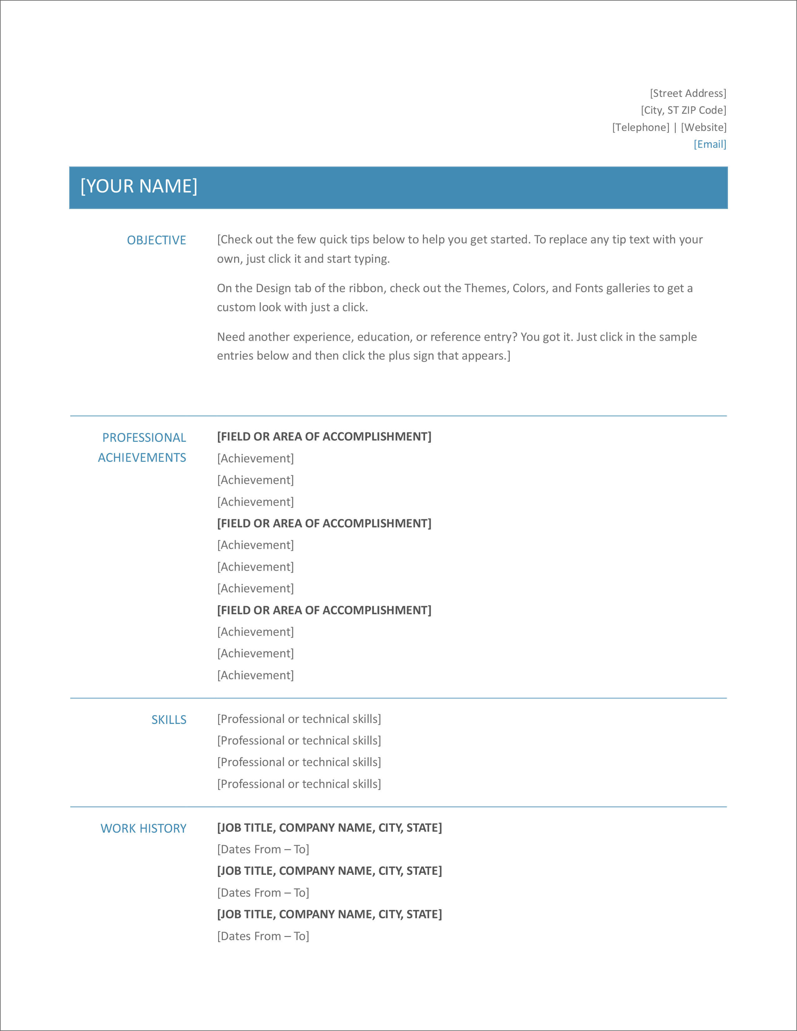 45 Free Modern Resume / Cv Templates – Minimalist, Simple For Microsoft
