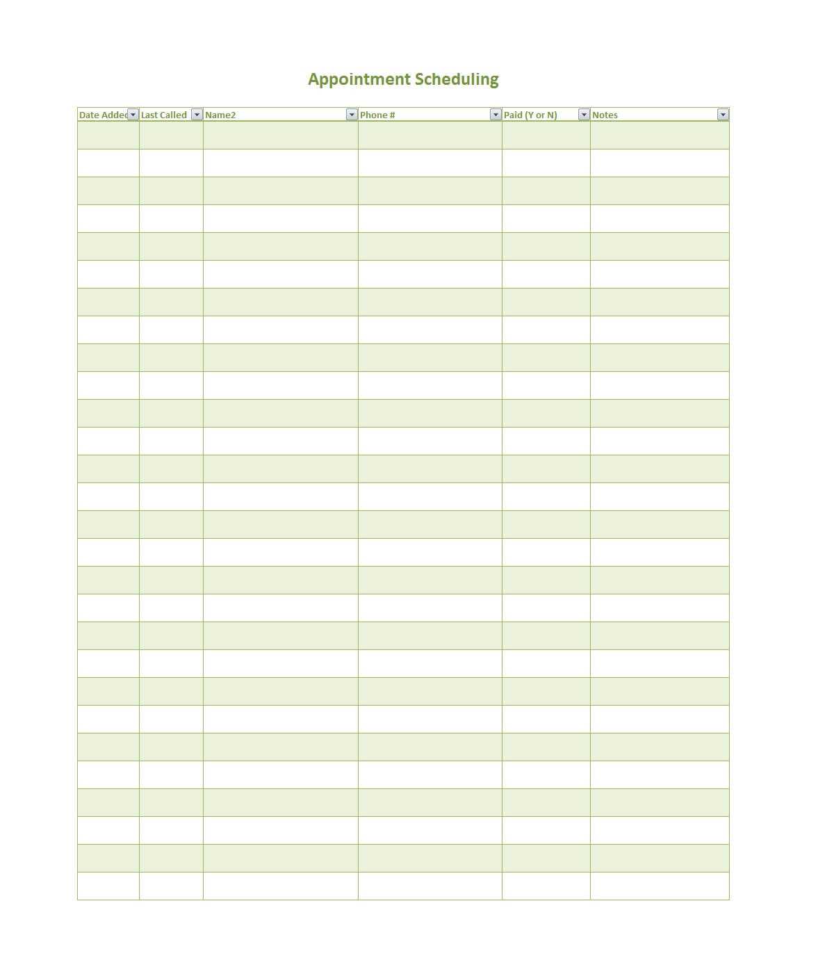 45 Printable Appointment Schedule Templates [& Appointment In Appointment Sheet Template Word