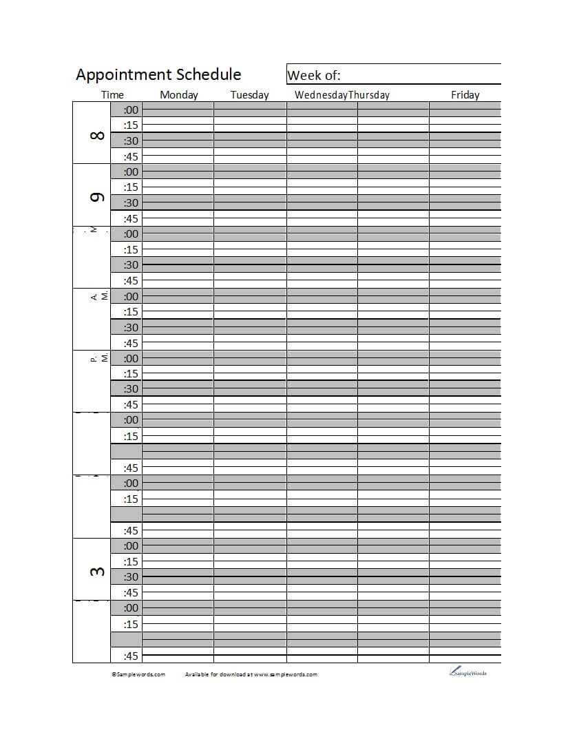 45 Printable Appointment Schedule Templates [& Appointment Intended For Medical Appointment Card Template Free