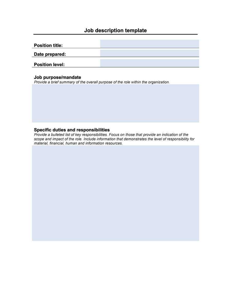 47 Job Description Templates & Examples ᐅ Template Lab Within Job Descriptions Template Word