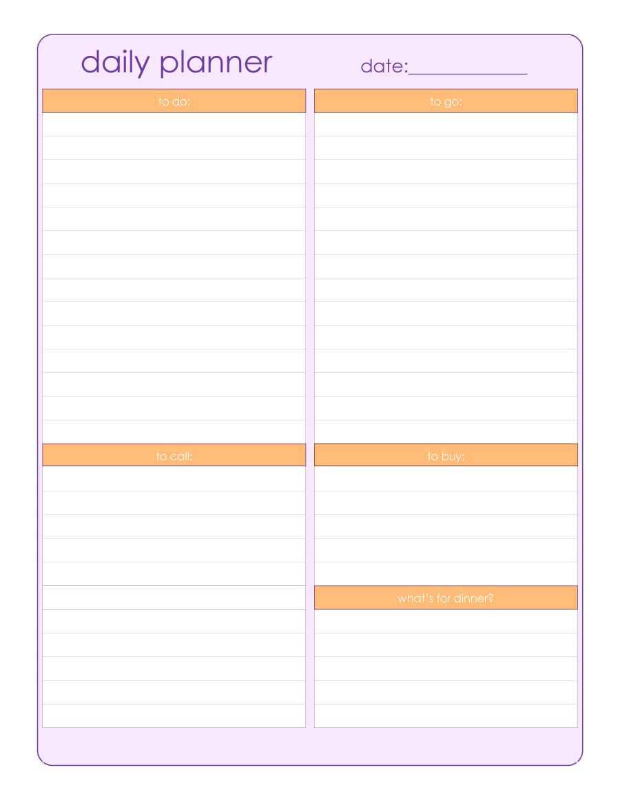 47 Printable Daily Planner Templates (Free In Word/excel/pdf) Intended For Printable Blank Daily Schedule Template