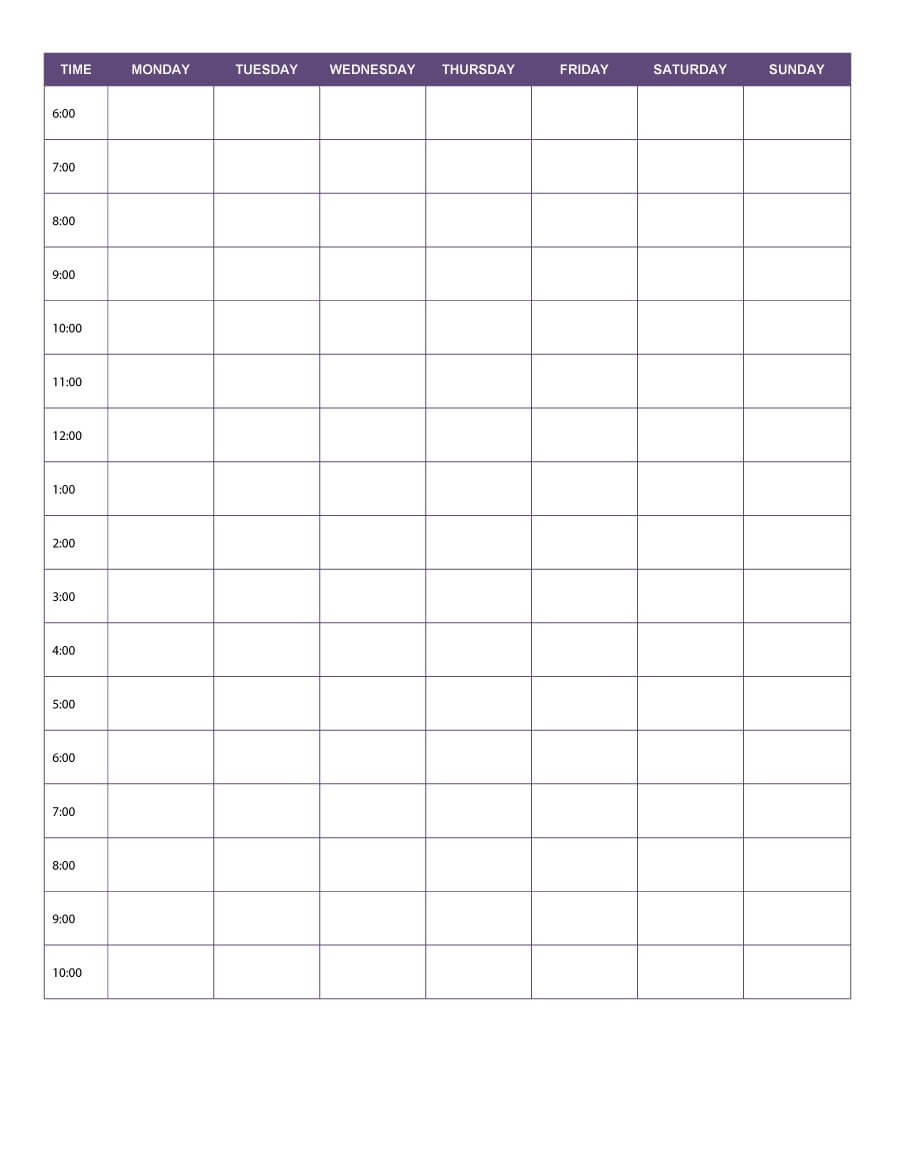 47 Printable Daily Planner Templates (Free In Word/excel/pdf) Regarding Printable Blank Daily Schedule Template