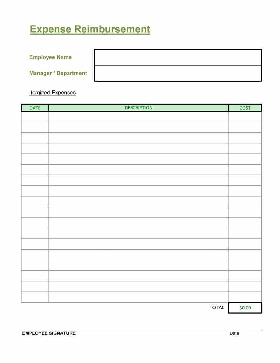 47 Reimbursement Form Templates [Mileage, Expense, Vsp] Pertaining To Reimbursement Form Template Word