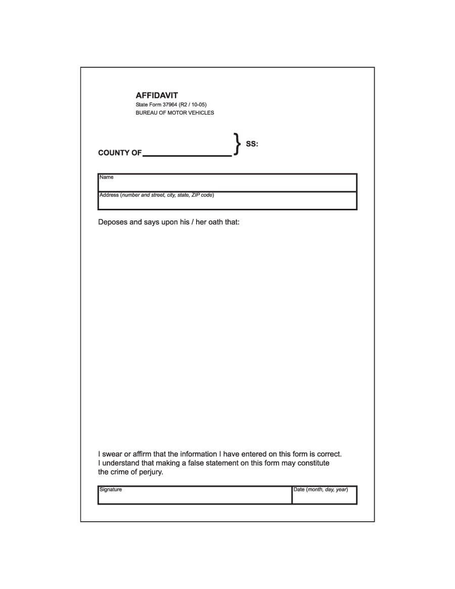 48 Sample Affidavit Forms & Templates (Affidavit Of Support In Blank Legal Document Template