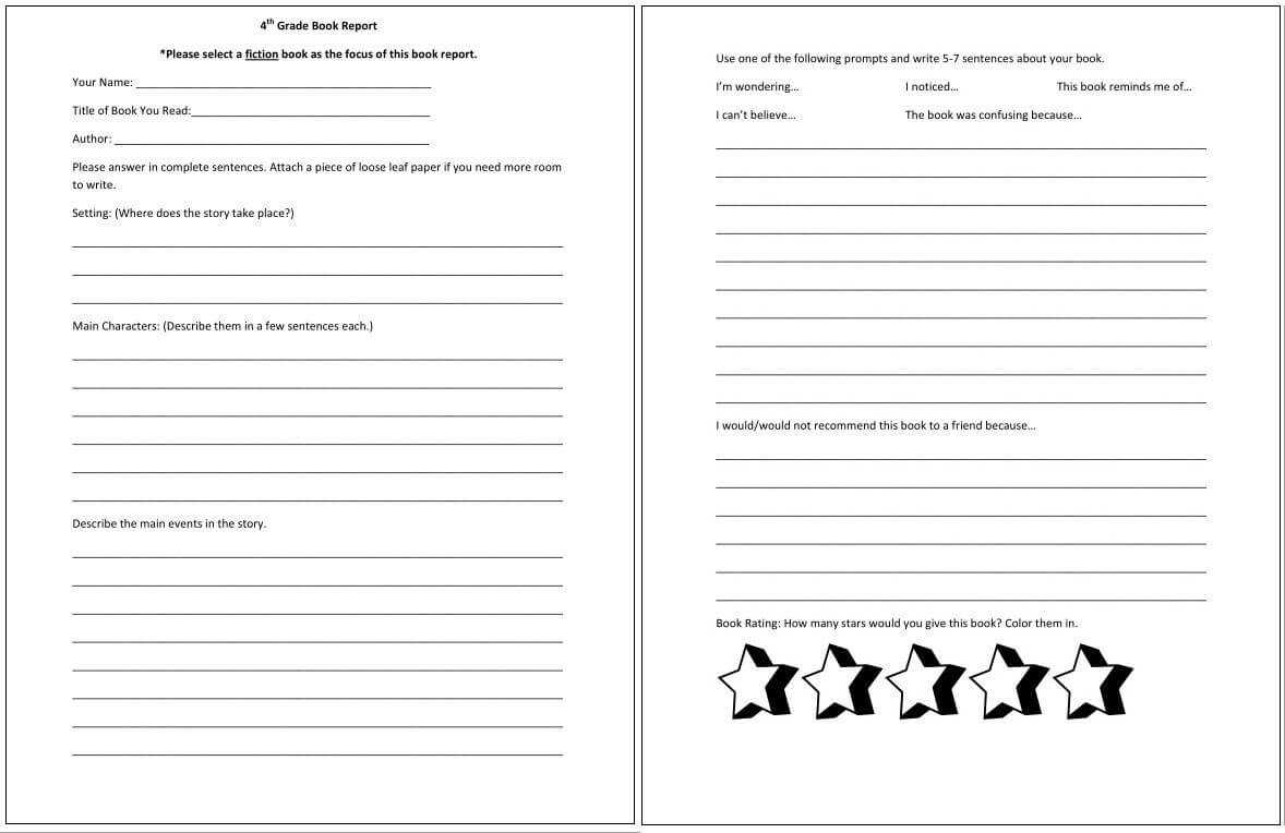 4Th Grade Book Report *pdf Alert* … | 4Th Grade Books, Book In 4Th Grade Book Report Template