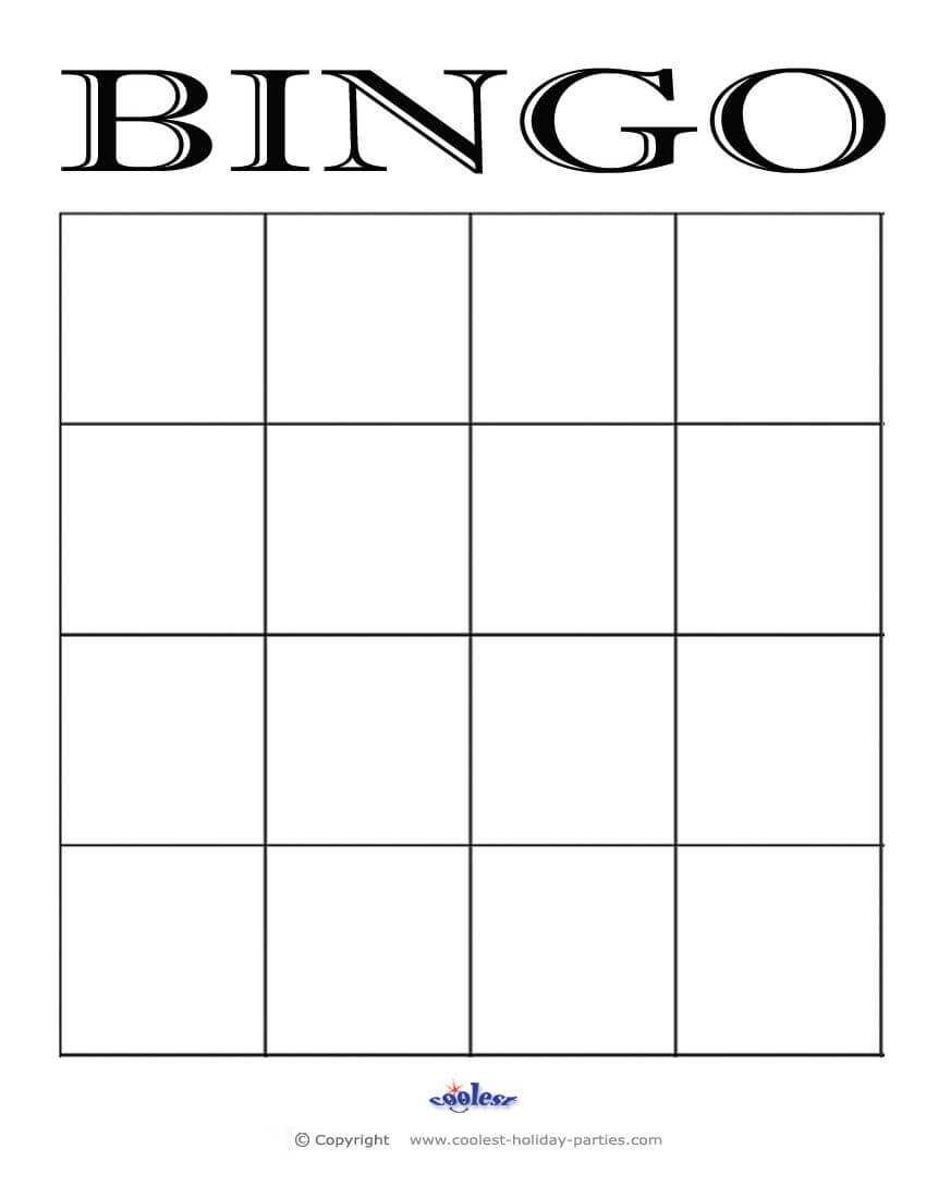 4X4 Blank Bingo Card Template | Bingo Template, Blank Bingo For Bingo Card Template Word