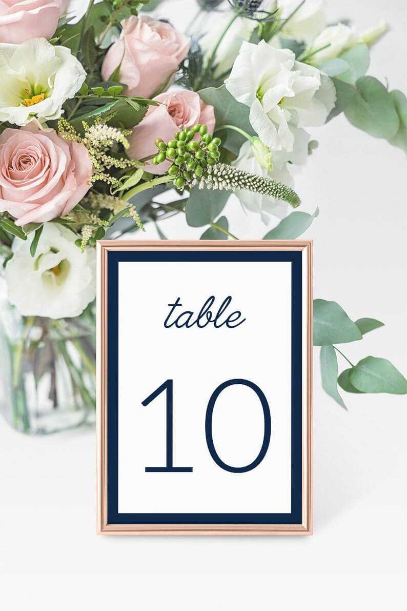 4X6 Navy Wedding Table Number Cards Templates Instant Download, Bridal  Shower, Editable Navy Table Numbers Place Cards Templates – Idb012K Intended For Table Number Cards Template