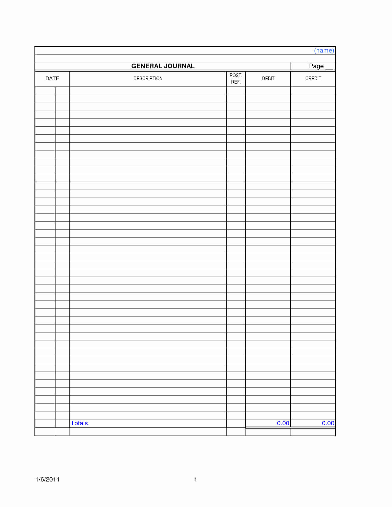 50 Accounting General Ledger Template | Culturatti Pertaining To Blank Ledger Template