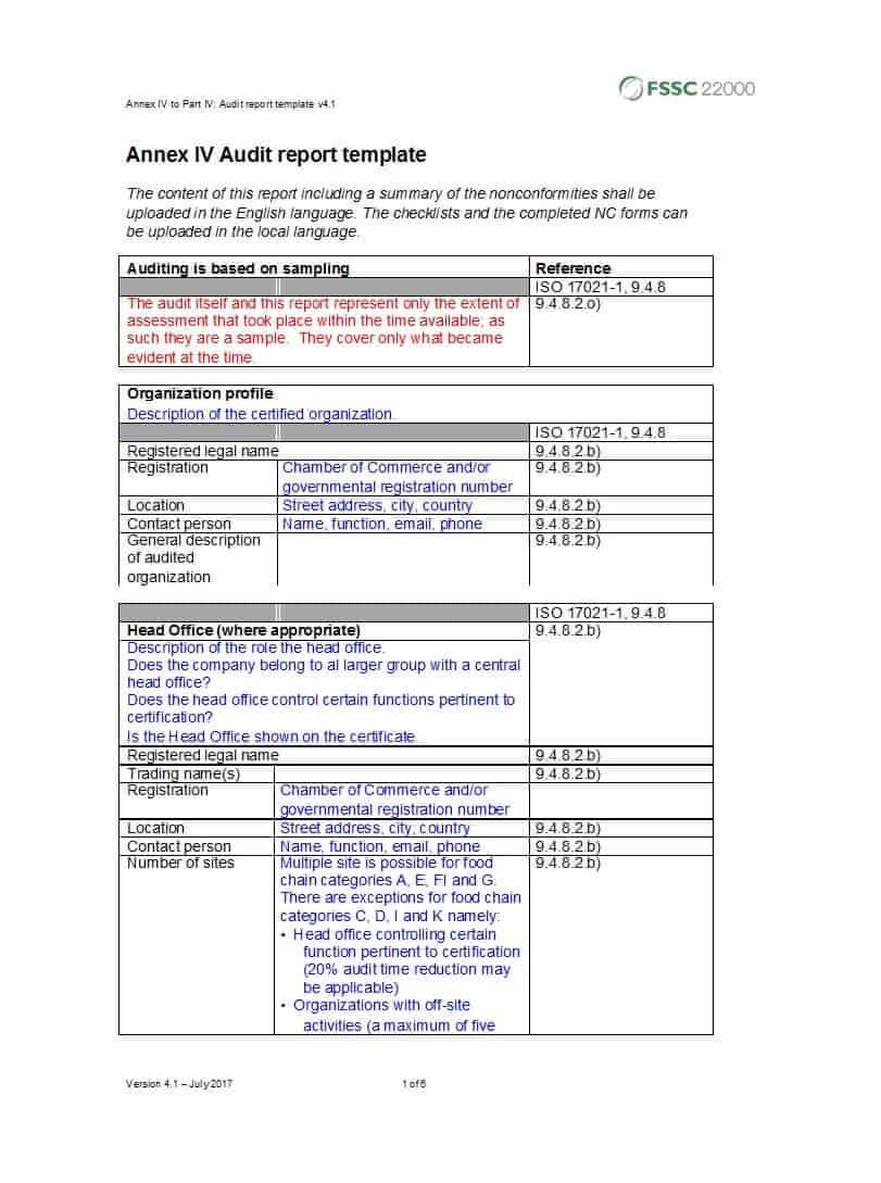 50 Free Audit Report Templates (Internal Audit Reports) ᐅ Intended For Section 37 Report Template