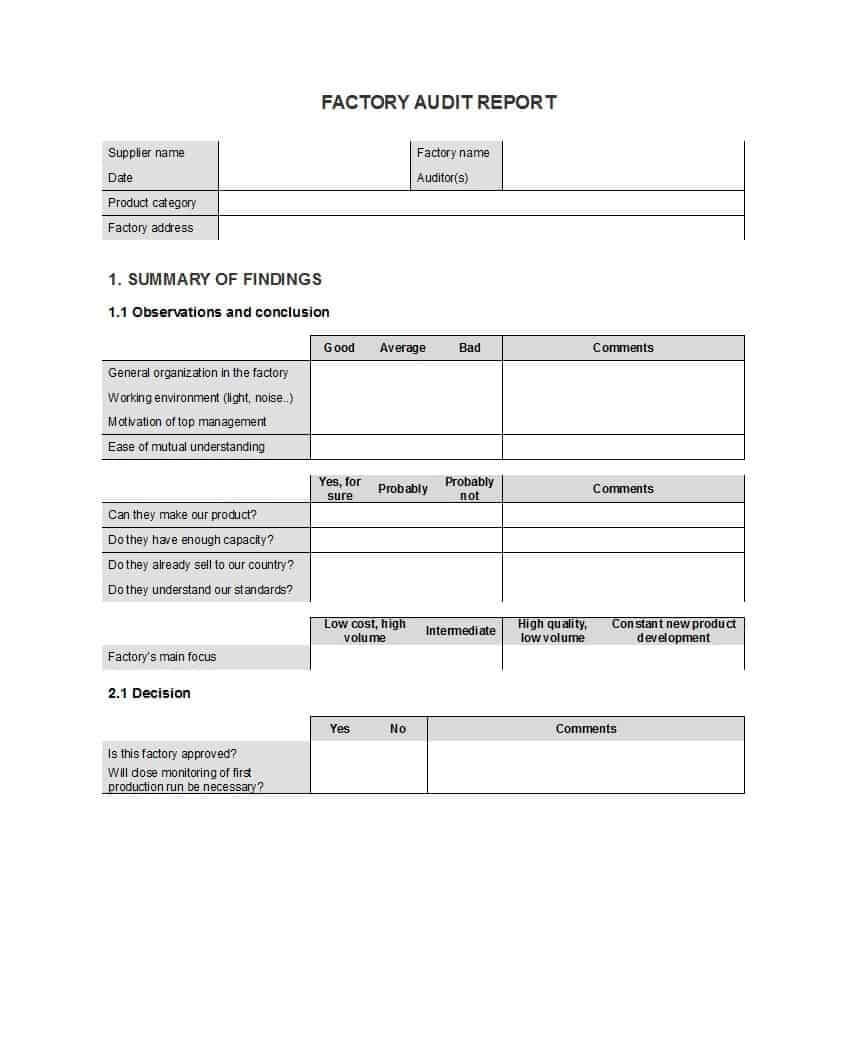 50 Free Audit Report Templates (Internal Audit Reports) ᐅ Throughout Audit Findings Report Template
