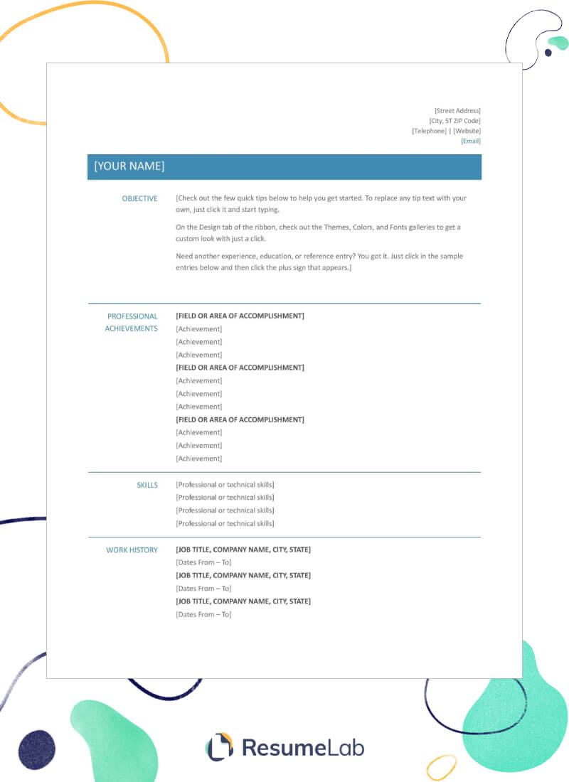 50+ Free Resume Templates For Word: Modern, Creative & More Inside Another Word For Template