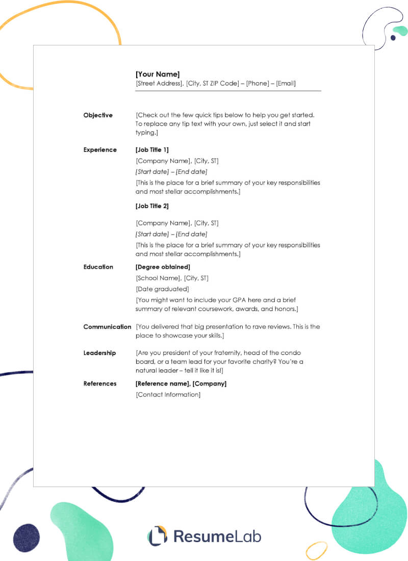 50+ Free Resume Templates For Word: Modern, Creative & More Pertaining To Blank Resume Templates For Microsoft Word