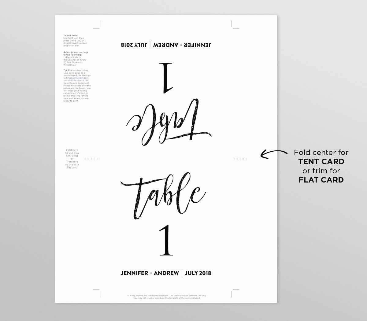 50 Free Table Tent Template | Culturatti With Table Tent Template Word