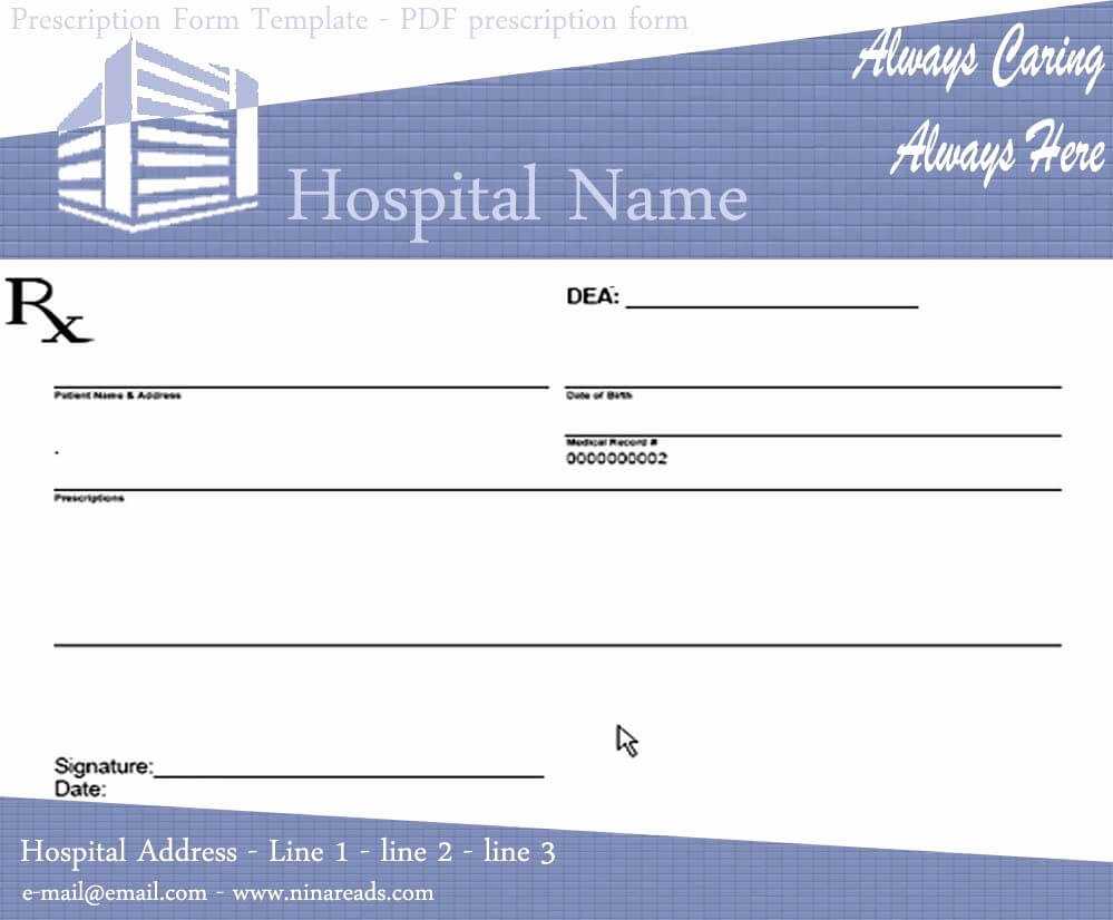 50 Prescription Pad Template Microsoft Word | Culturatti Intended For Blank Prescription Form Template