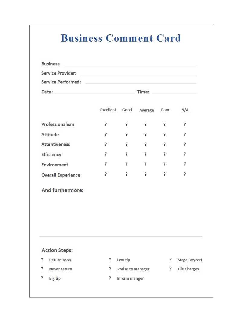 50 Printable Comment Card & Feedback Form Templates ᐅ In Word Employee Suggestion Form Template